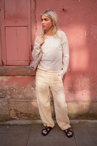 Yerse Butter Yellow Linen Drawstring Trousers - The Mercantile London