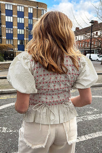 Damson Madder Audrey Spotty Smocked Top