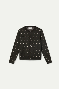 Compania Fantastica Green & White Polka Dot Cardigan