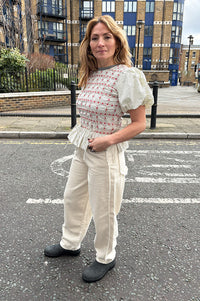 Damson Madder Audrey Spotty Smocked Top