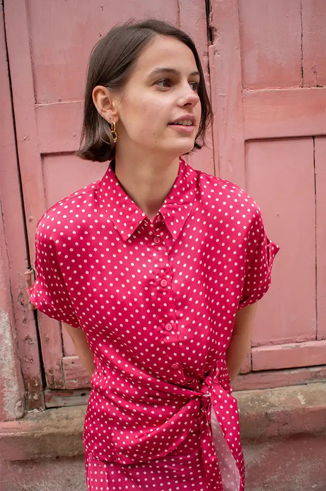 An'ge Kaviny Dotted Strawberry Blouse - The Mercantile London