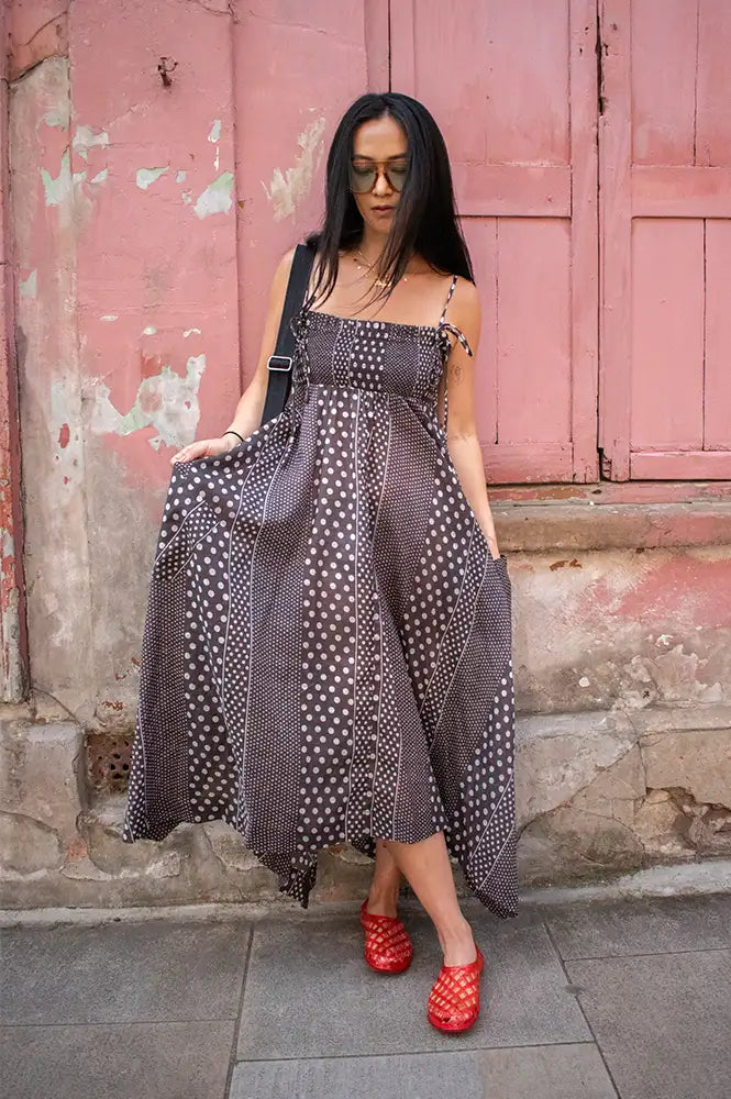 Damson Madder Nani Brown Polka Dot Dress