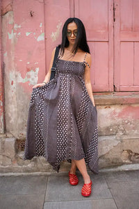 Damson Madder Nani Brown Polka Dot Dress