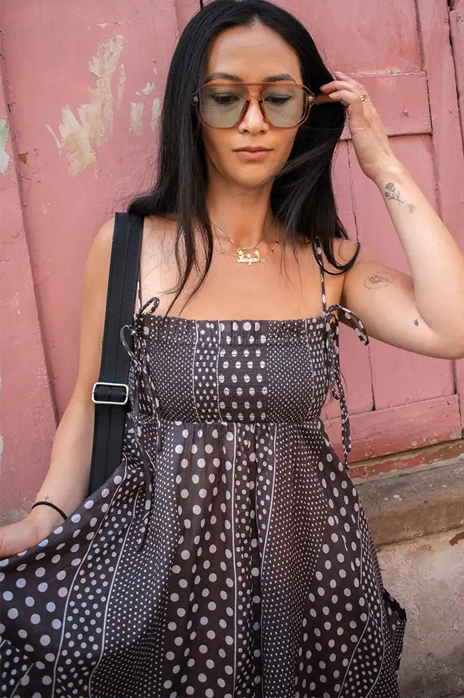 Damson Madder Nani Brown Polka Dot Dress