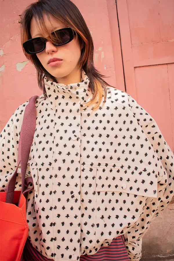 FRNCH Neree Dotted Ecru Jacket - The Mercantile London