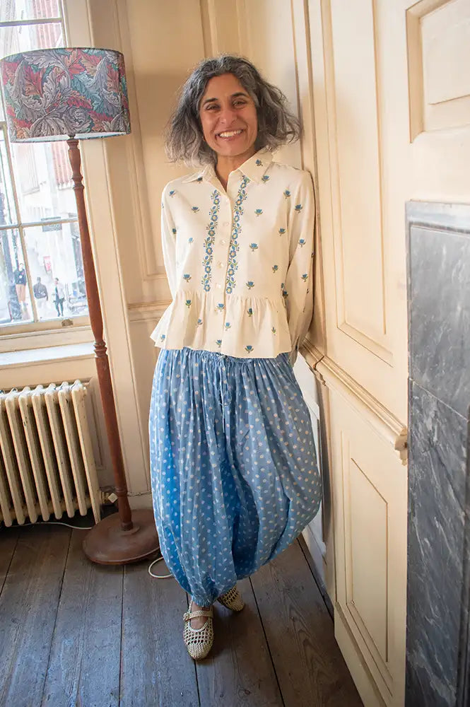 Daydress Mermaid Soft Blue Polka Dot Trousers Bloomers - The Mercantile London