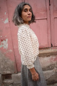 Numph Jannet Pristine Flower Dotted Blouse