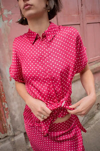 An'ge Kaviny Dotted Strawberry Blouse - The Mercantile London