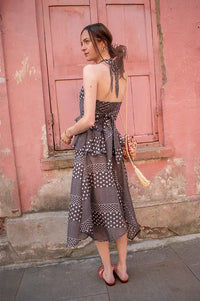 Damson Madder Leandra Spot Stripe Halter Cami - The Mercantile London