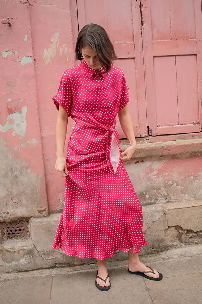 An'ge Kaviny Dotted Strawberry Blouse - The Mercantile London