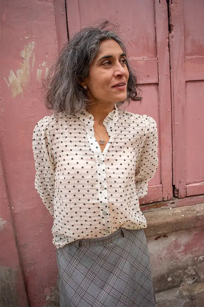 Numph Jannet Pristine Flower Dotted Blouse