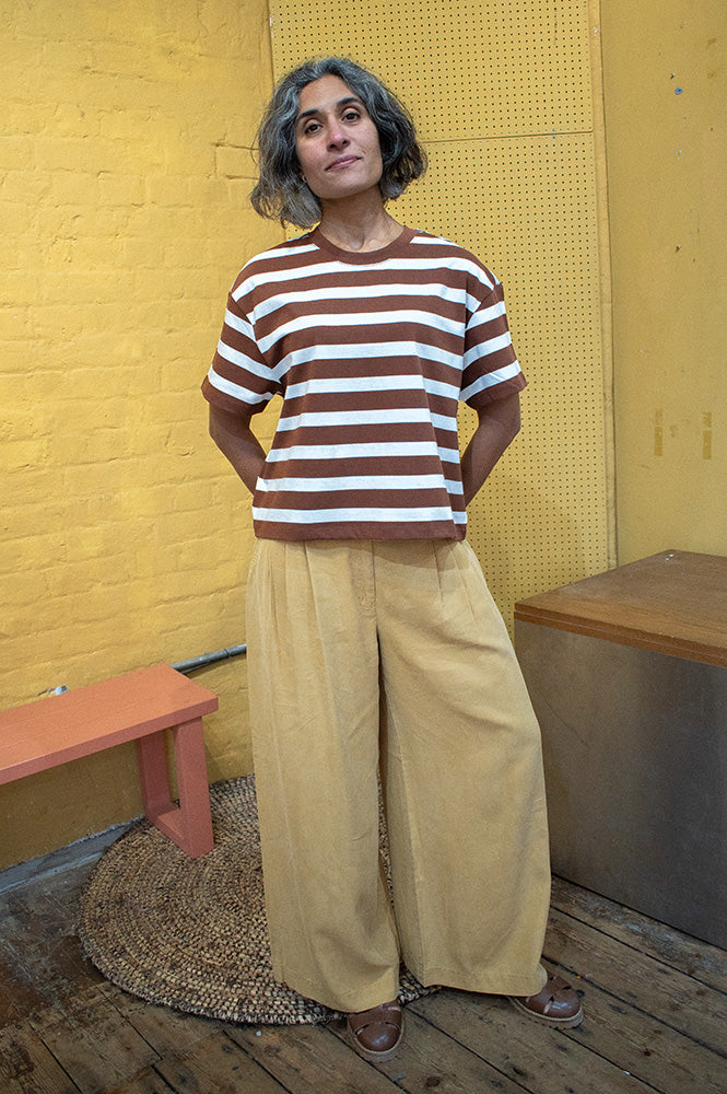 Des Petits Hauts Filma Chocolate & Ecru T-Shirt - The Mercantile London