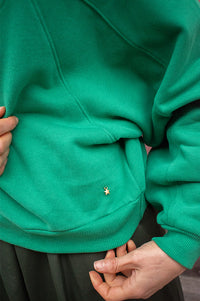 Des Petits Hauts Jona Kale Quarter-Zip Sweatshirt