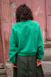 Des Petits Hauts Jona Kale Quarter-Zip Sweatshirt