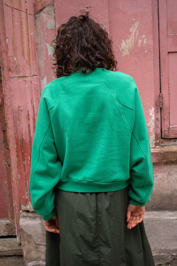 Des Petits Hauts Jona Kale Quarter-Zip Sweatshirt