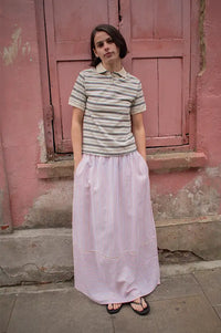 Dr Denim Jade Polo Ecru Stripe - The Mercantile London