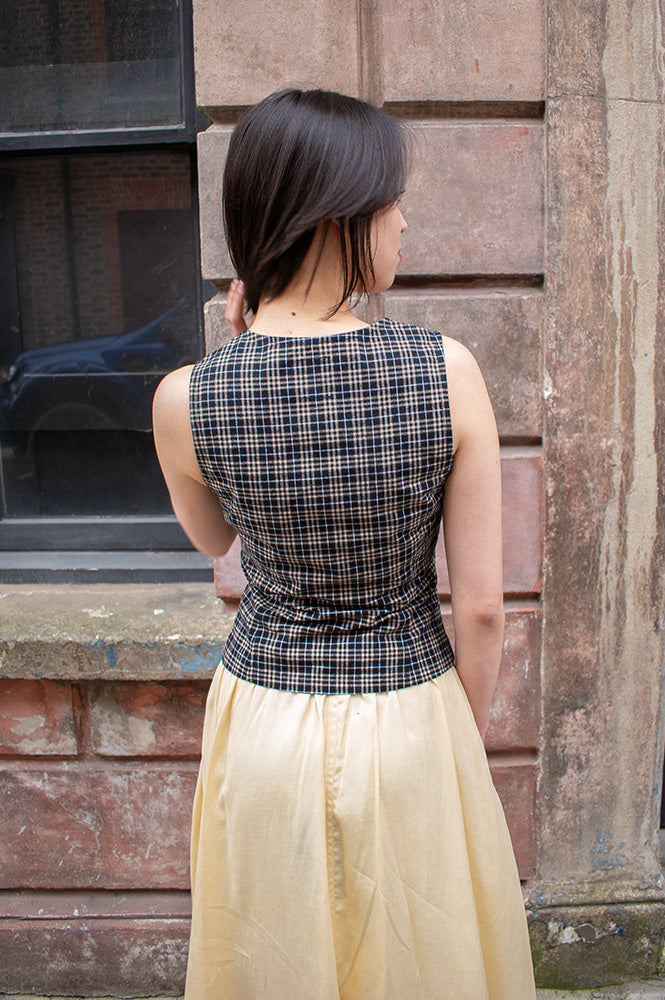 Dr Denim Zola Black Summer Checks Top - The Mercantile London