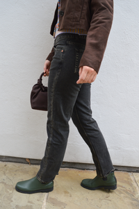 Dr Denim Straw Mid Slim Tar Aged Black Jeans