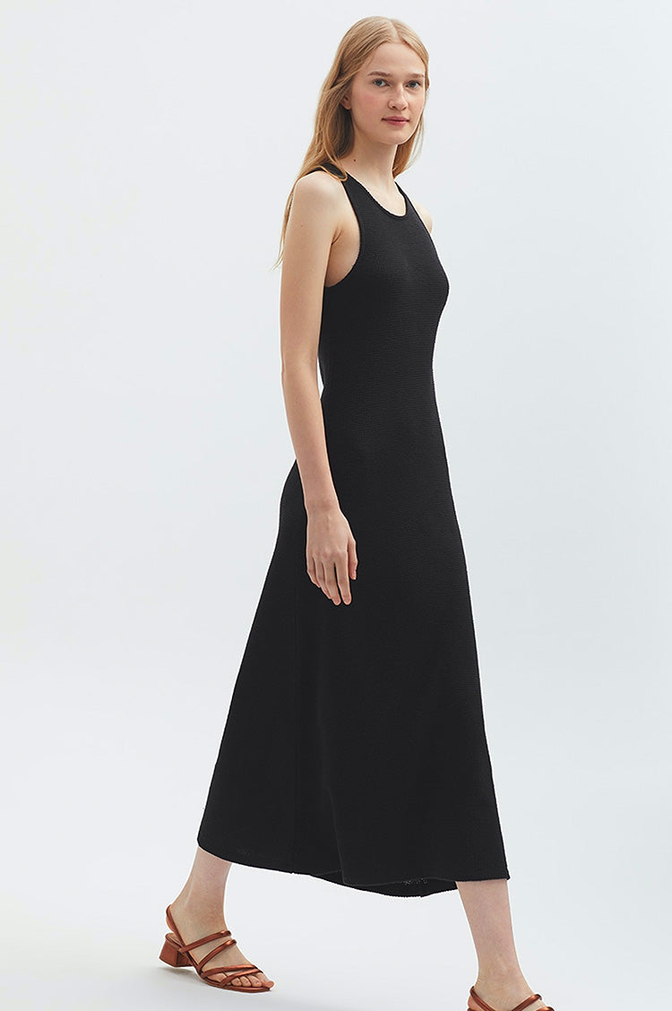 Nice Things Black Sleeveless Midi Dress - The Mercantile London
