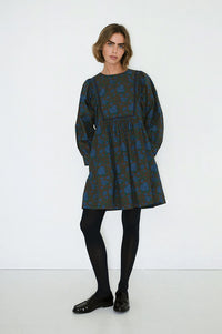 The Tiny Big Sister Roses Voluminous Sleeve Mini Dress - The Mercantile London