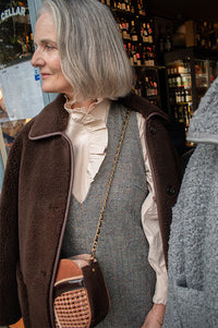 Numph Avey Caviar Herringbone Dress - The Mercantile London