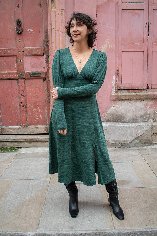 Louche Moa Green Marl Dress - The Mercantile London
