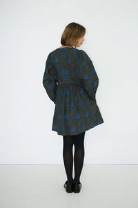 The Tiny Big Sister Roses Voluminous Sleeve Mini Dress - The Mercantile London