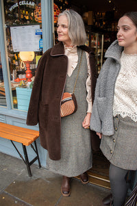 Numph Avey Caviar Herringbone Dress - The Mercantile London