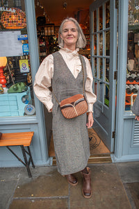 Numph Avey Caviar Herringbone Dress - The Mercantile London