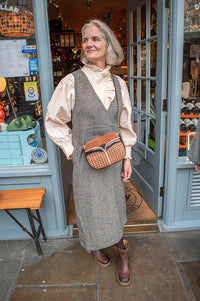 Numph Avey Caviar Herringbone Dress - The Mercantile London