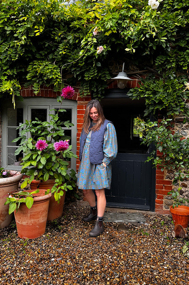 The Tiny Big Sister Roses Voluminous Sleeve Mini Dress - The Mercantile London