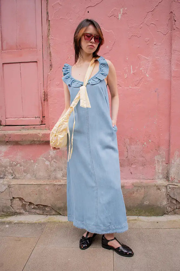 Numph Elida Light Blue Denim Dress - The Mercantile London