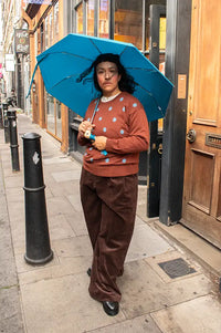 Nice Things Chestnut Polka Dot Sweater