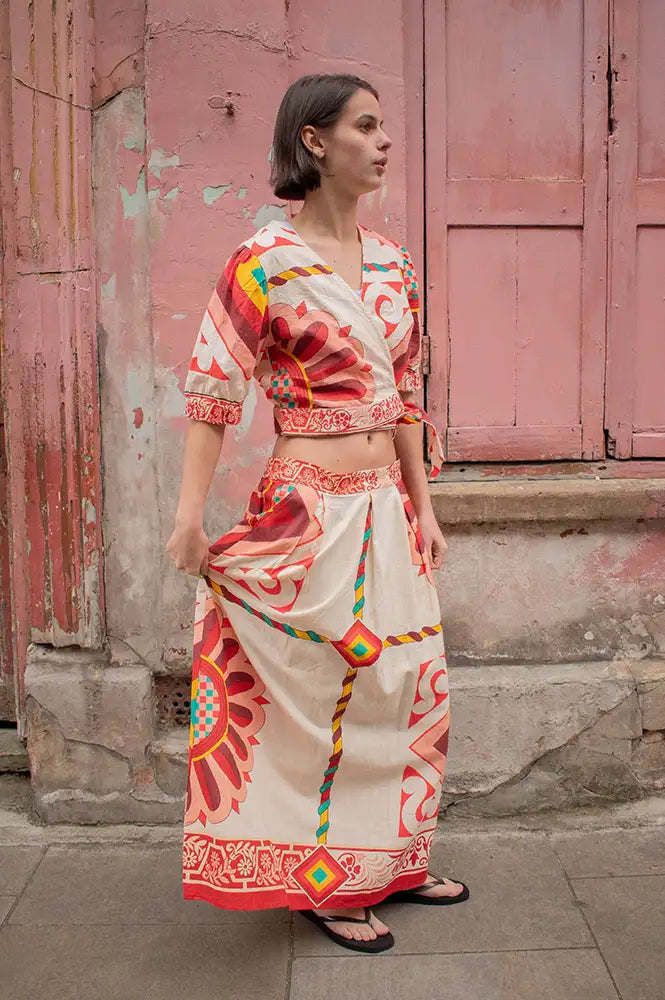 An'ge Ramiro Olia Ecru Skirt - The Mercantile London