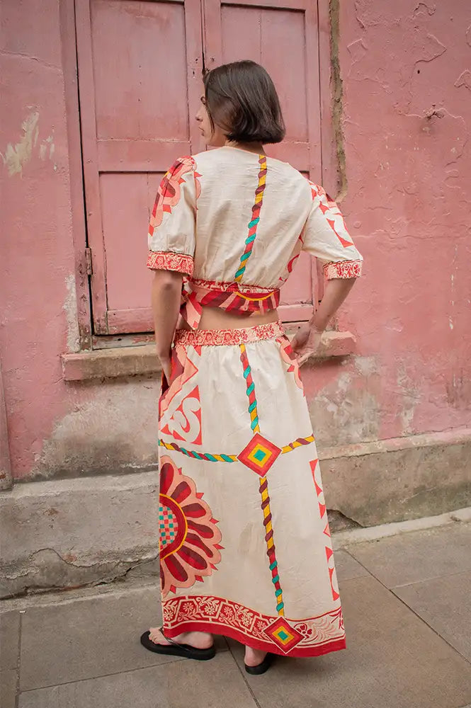An'ge Ramiro Olia Ecru Skirt - The Mercantile London