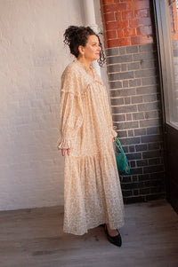 Feeka Lyla Ochre Floral Dress - The Mercantile London