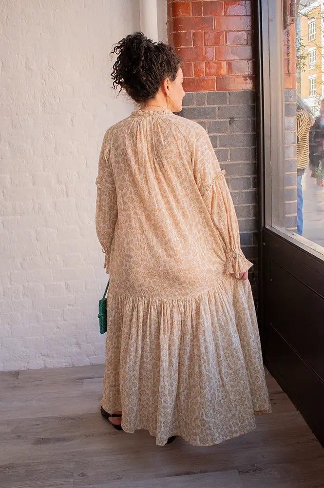 Feeka Lyla Ochre Floral Dress - The Mercantile London