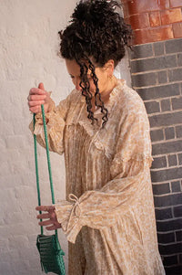 Feeka Lyla Ochre Floral Dress - The Mercantile London