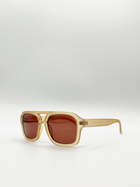 AFA Collective 70's Navigator Matte Sand Sunglasses