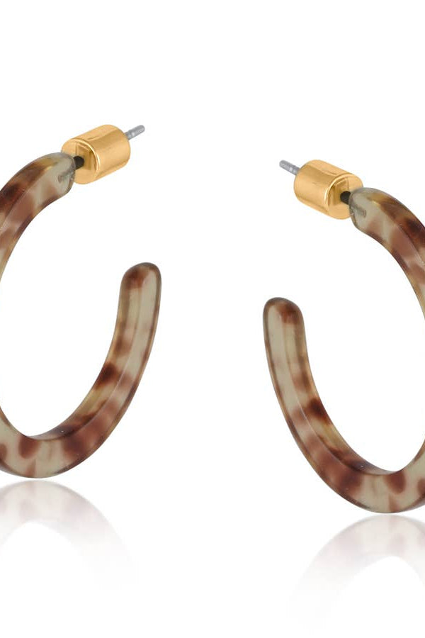 AW25 B.M.L Marseille Brown Thin Resin Hoop Earrings - The Mercantile London