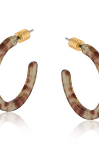 AW25 B.M.L Marseille Brown Thin Resin Hoop Earrings - The Mercantile London