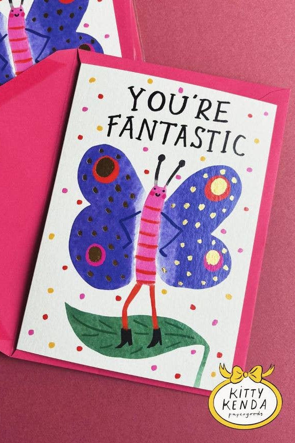 Kitty Kenda Fantastic Butterfly Foiled Greeting Card