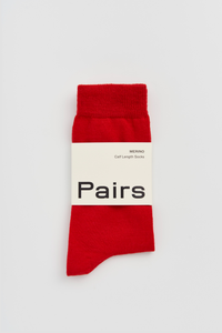 Pairs Postbox Red Merino Socks - The Mercantile London