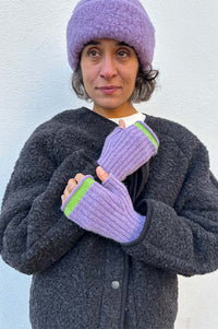 Eribé Bowden Dahlia Ribbed Open Mitt - The Mercantile London