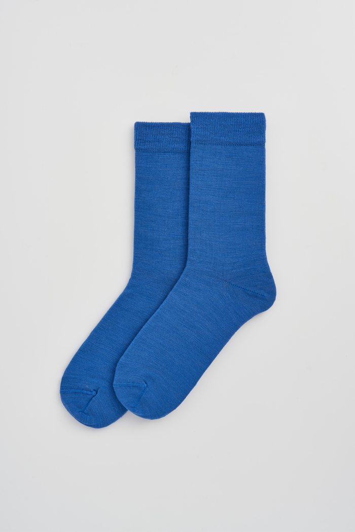 Pairs Strong Blue Merino Socks - The Mercantile London