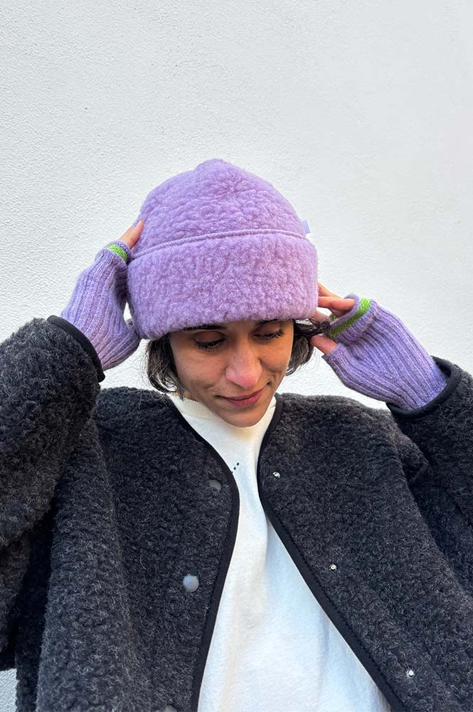 Eribé Bowden Dahlia Ribbed Open Mitt - The Mercantile London