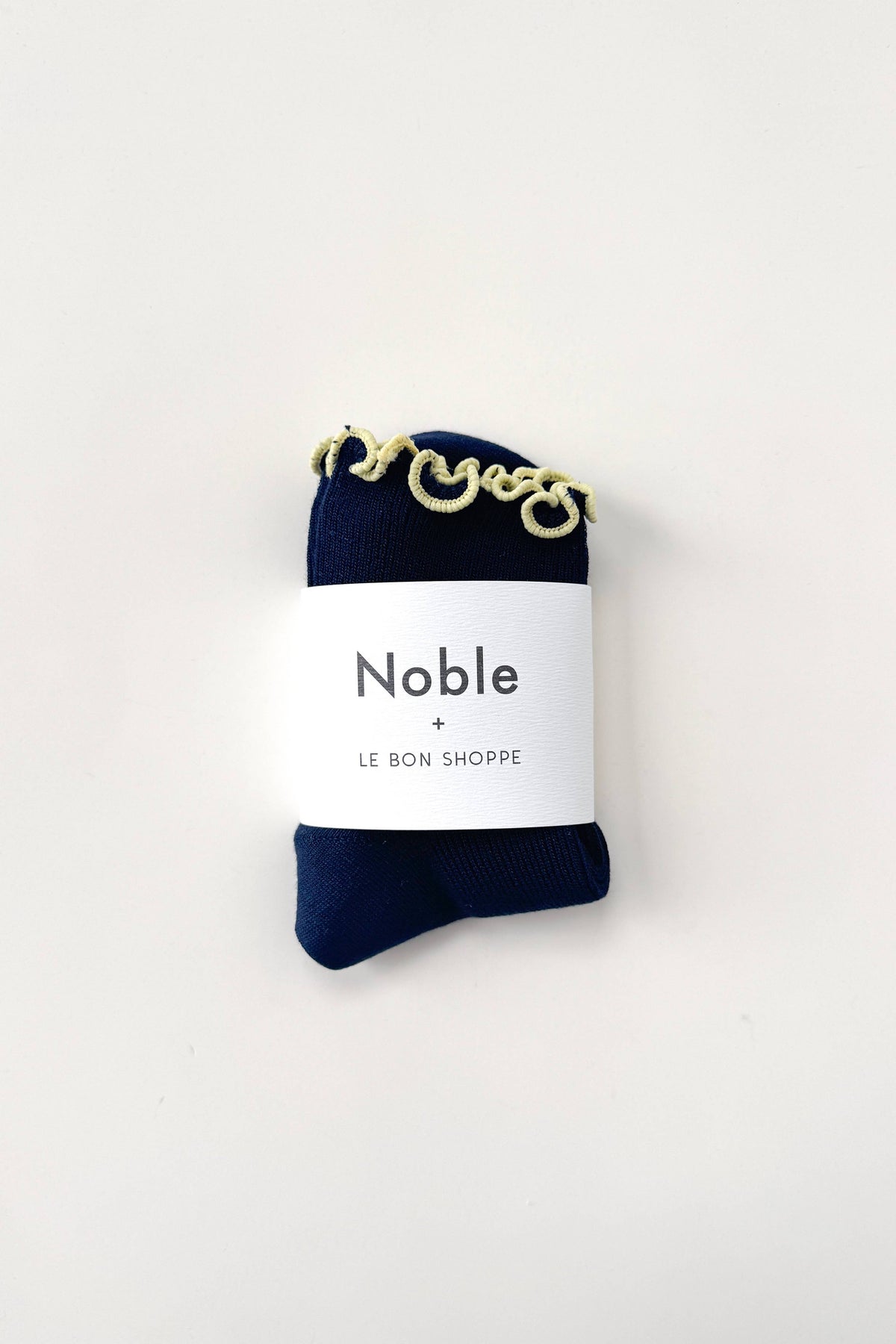 Le Bon Shoppe Petite Ruffled Navy Butter Socks - The Mercantile London