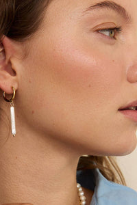 Milos Long Pearl Huggies Gold - The Mercantile London
