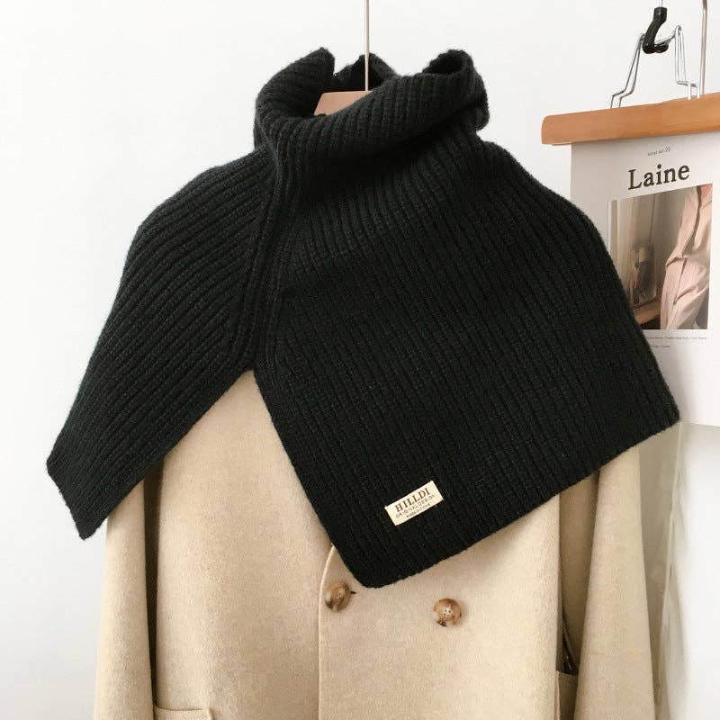 Mercantile Black Pullover Knitted Collar