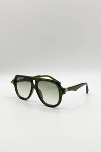 AFA Collective Bold Navigator Green Sunglasses